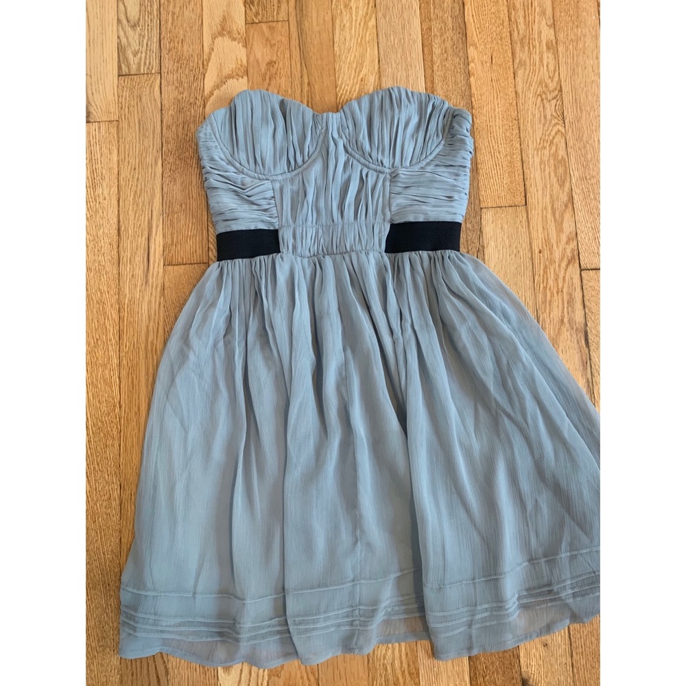 Gray pins and needles strapless dress